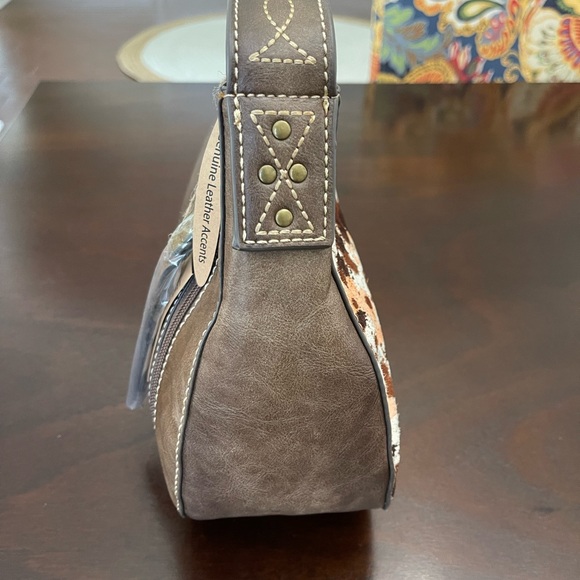 TONY LAMA Women's Cowhide Hobo Leather Accents Concealed Carry NWT Brown Multi - Picture 10 of 14